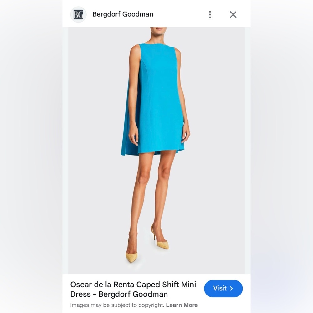 Caped Shift Mini Dress by Oscar de la Renta